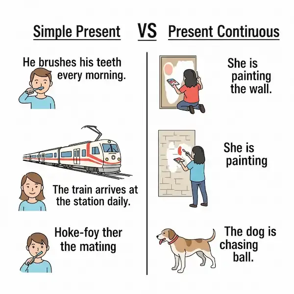 نمونه سوال حال ساده و حال استمراری