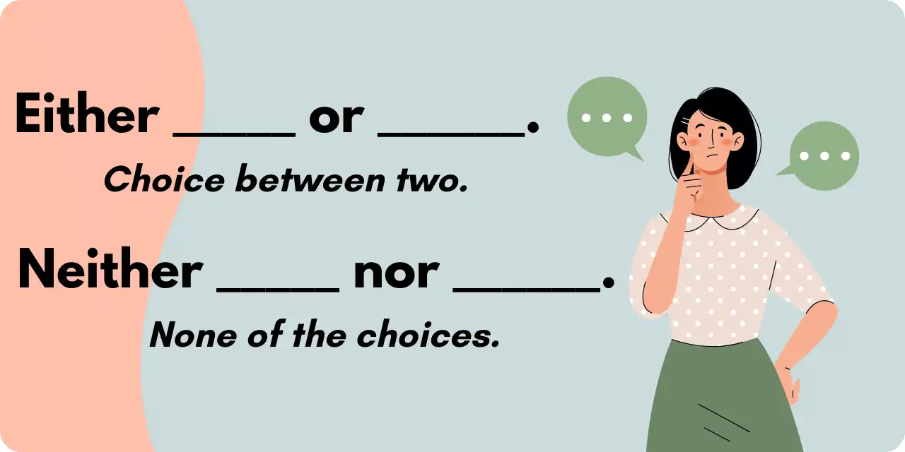 تفاوت گرامر neither nor و either or در انگلیسی